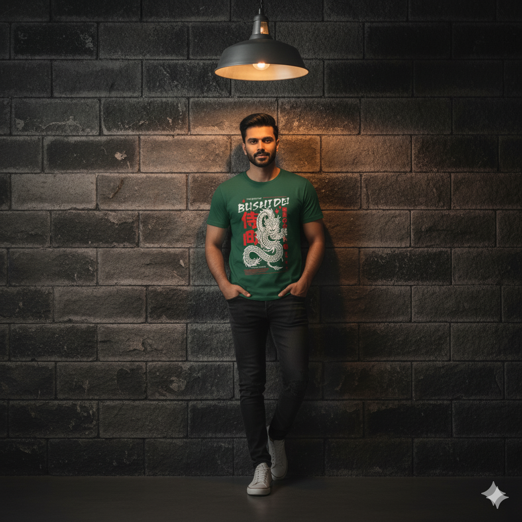 Spirit of Bushido Tee – Bottle Green Edition
