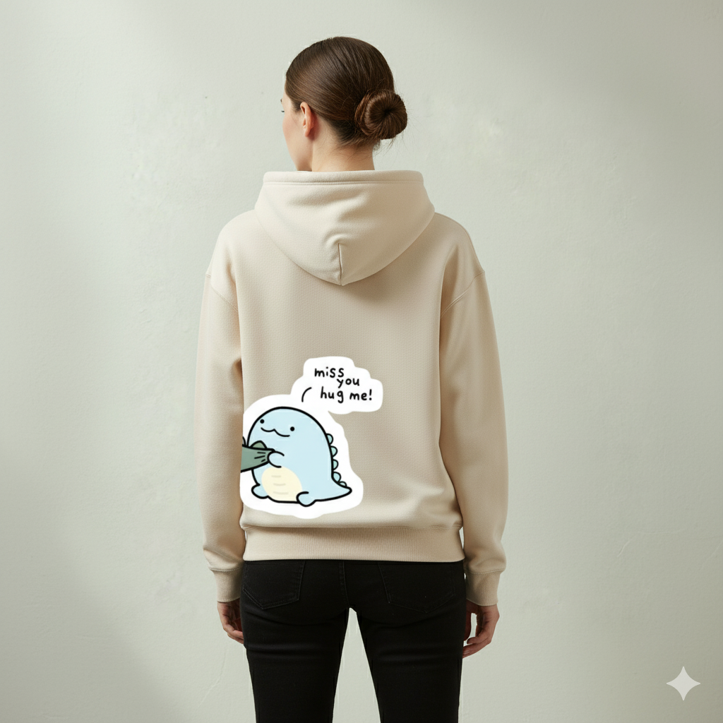 Soulmate Hoodie – Adorable Dinosaurs sharing a heartfelt moment: