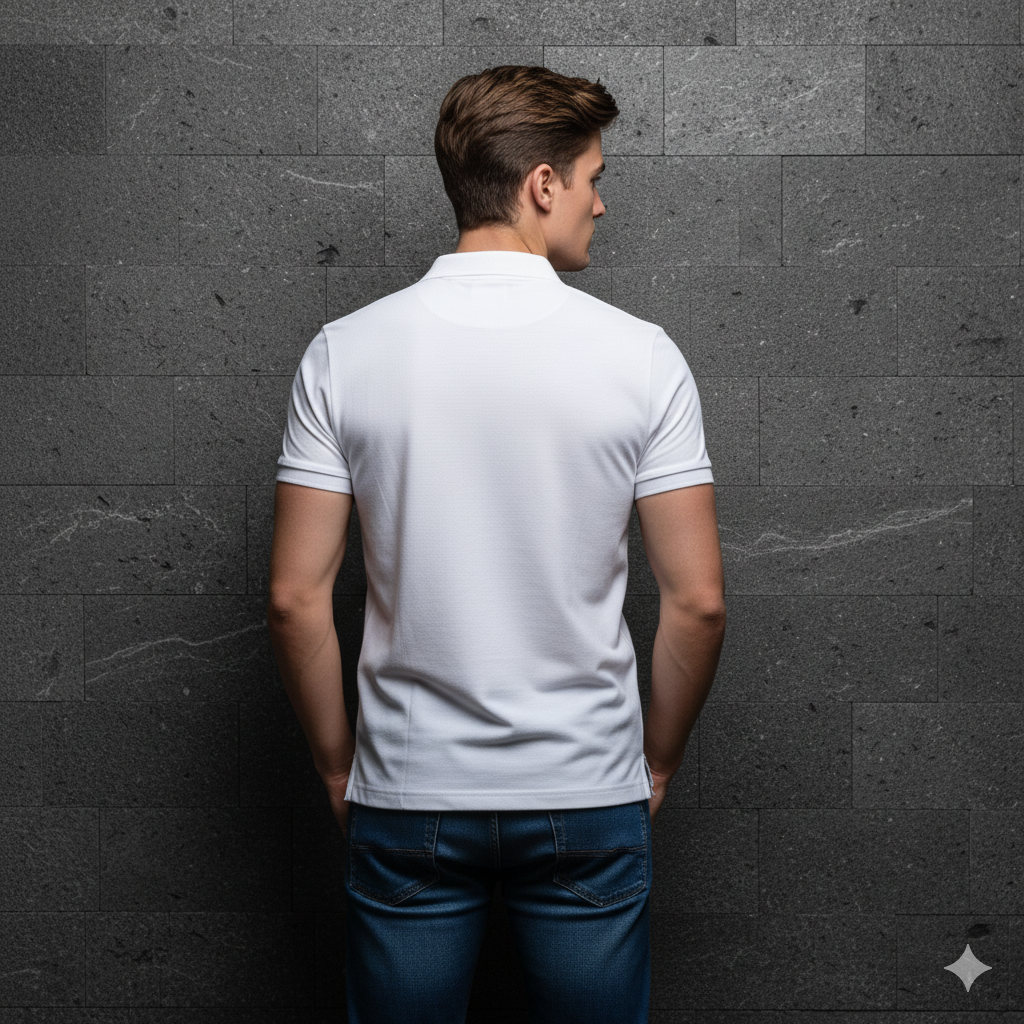 White Premium Polo T-Shirt – Pure Cotton Comfort