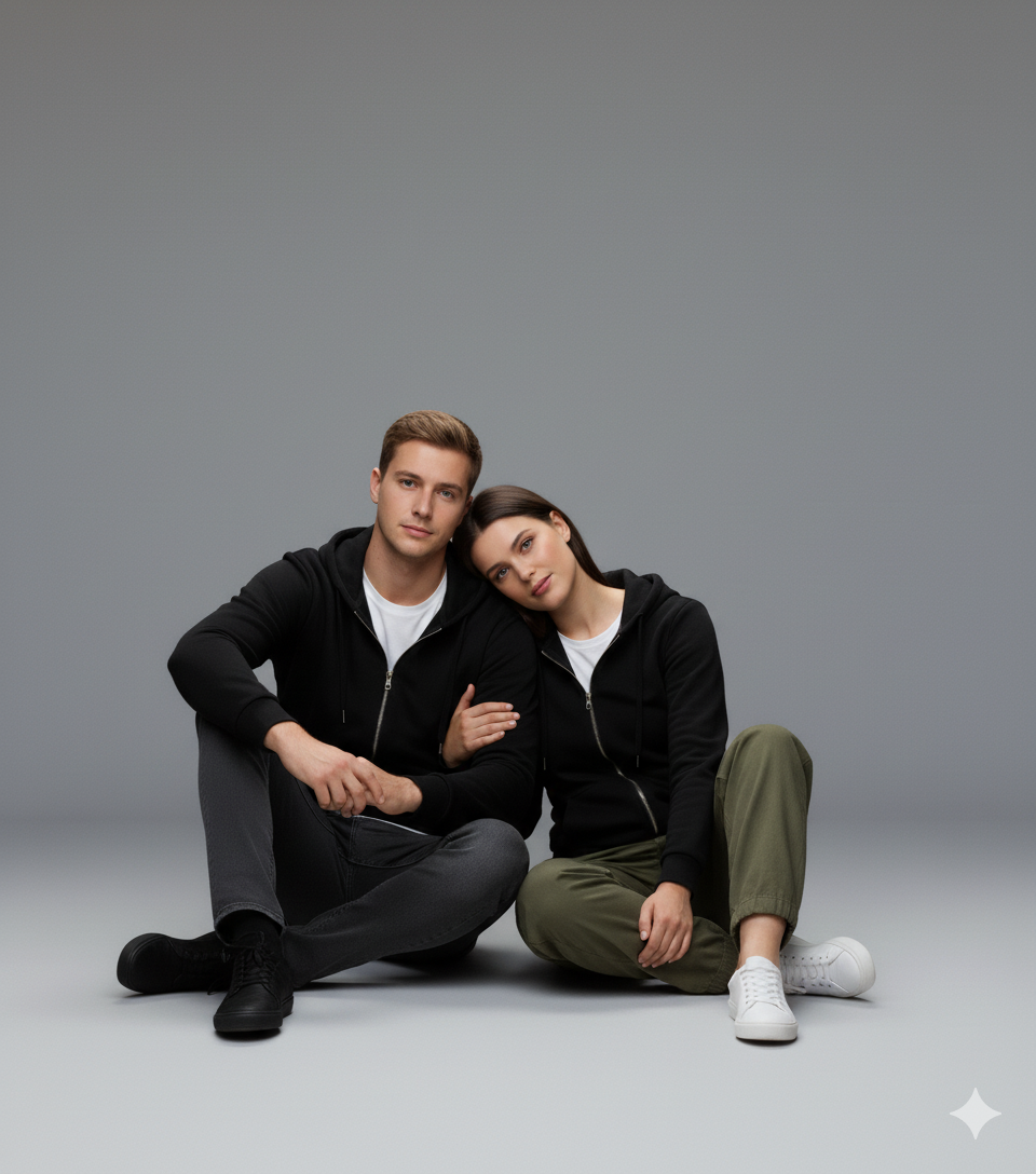 Classic Black Zip-Up Hoodie