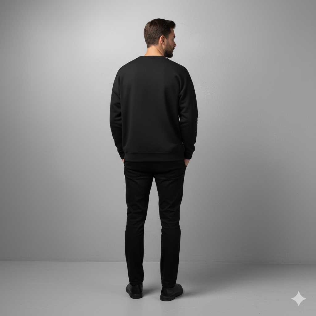 H&H Essential Black Crewneck Sweatshirt