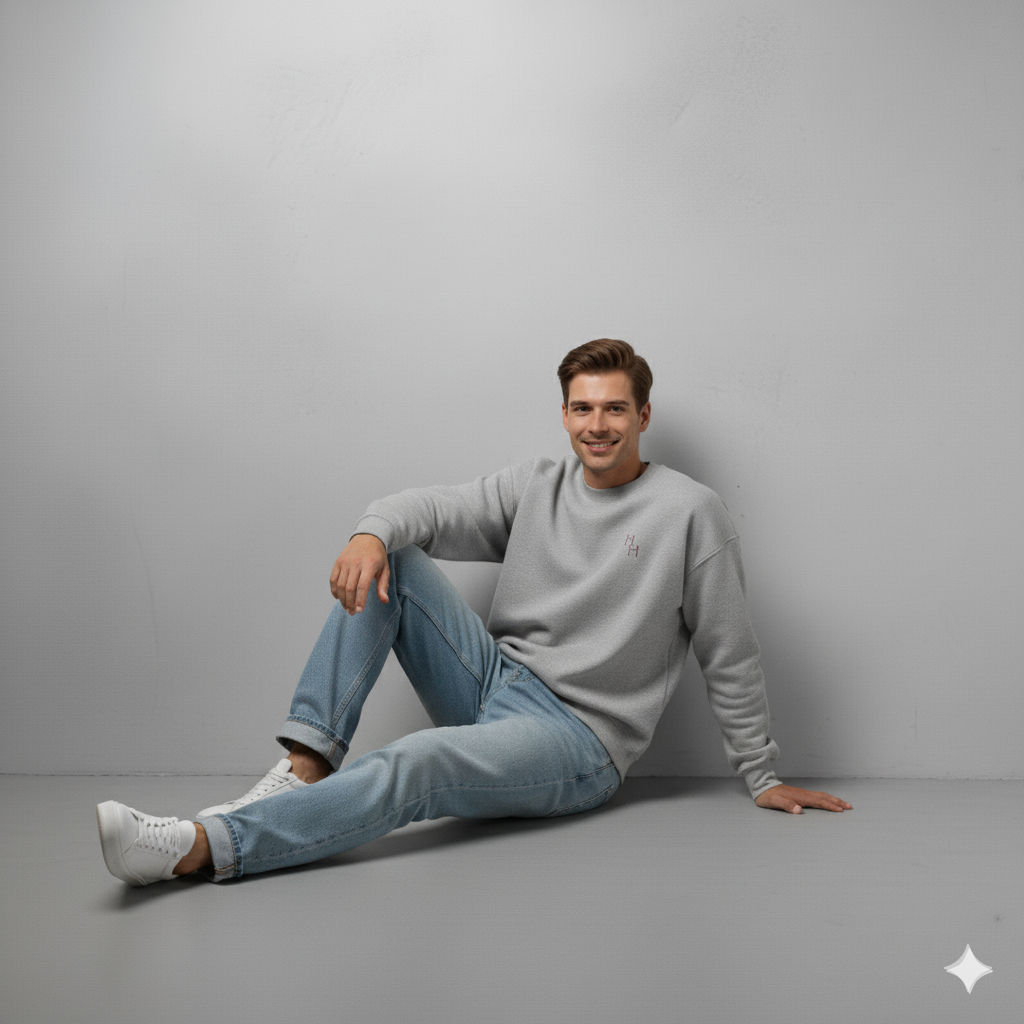 Ash Grey “H&H” Minimal Sweatshirt