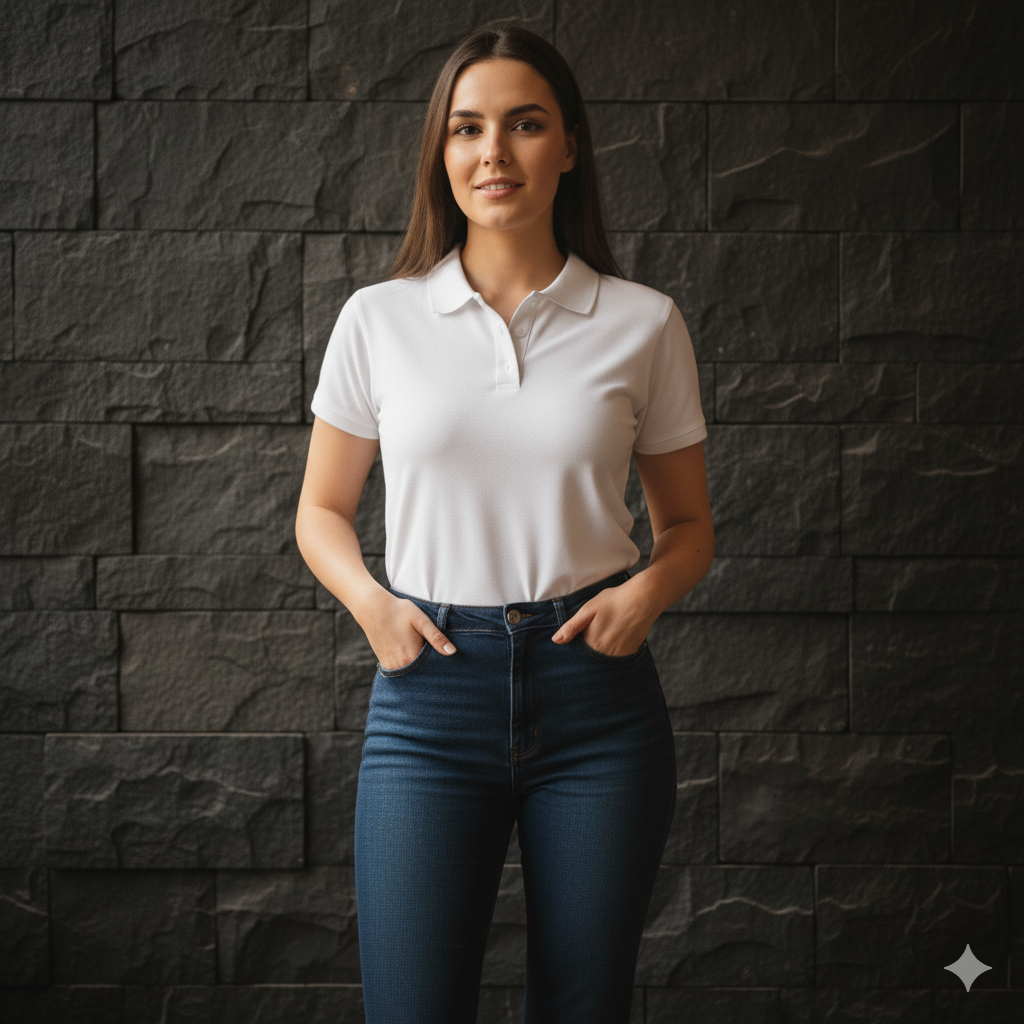 White Premium Polo T-Shirt – Pure Cotton Comfort