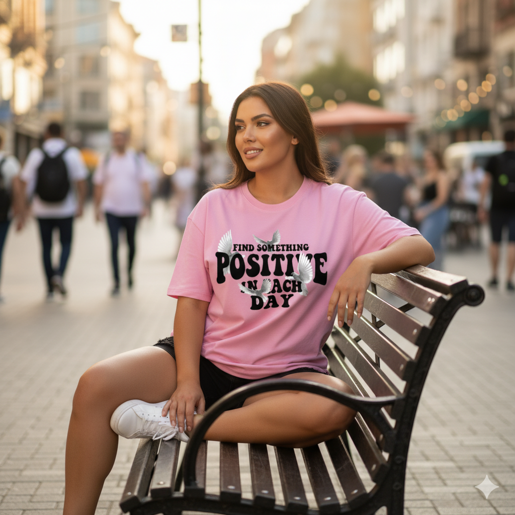 Find Something Positive Oversized T-Shirt 🌸