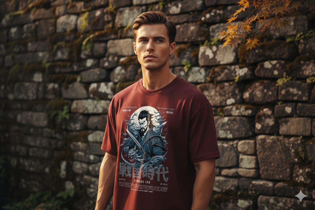 Samurai Spirit Oversized Maroon T-Shirt