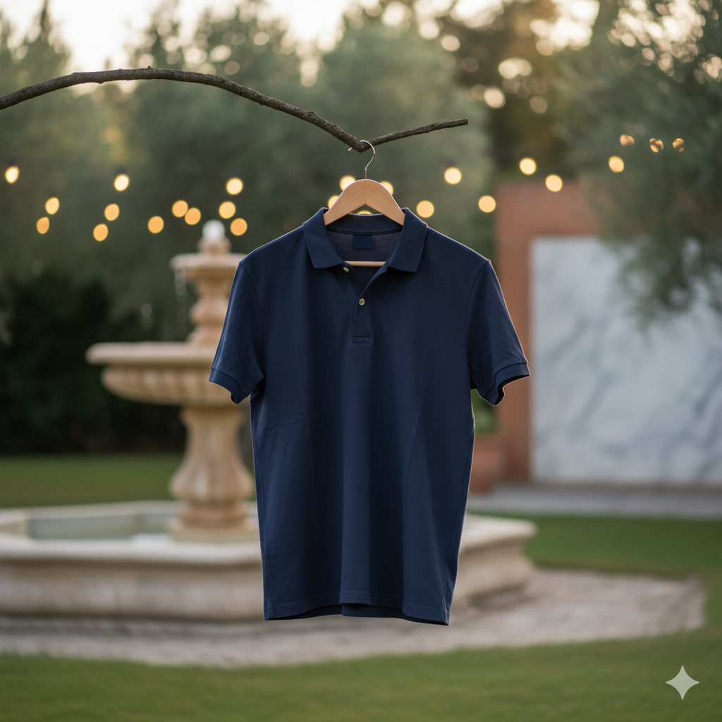 Navy Premium Polo T-Shirt – Pure Cotton Comfort
