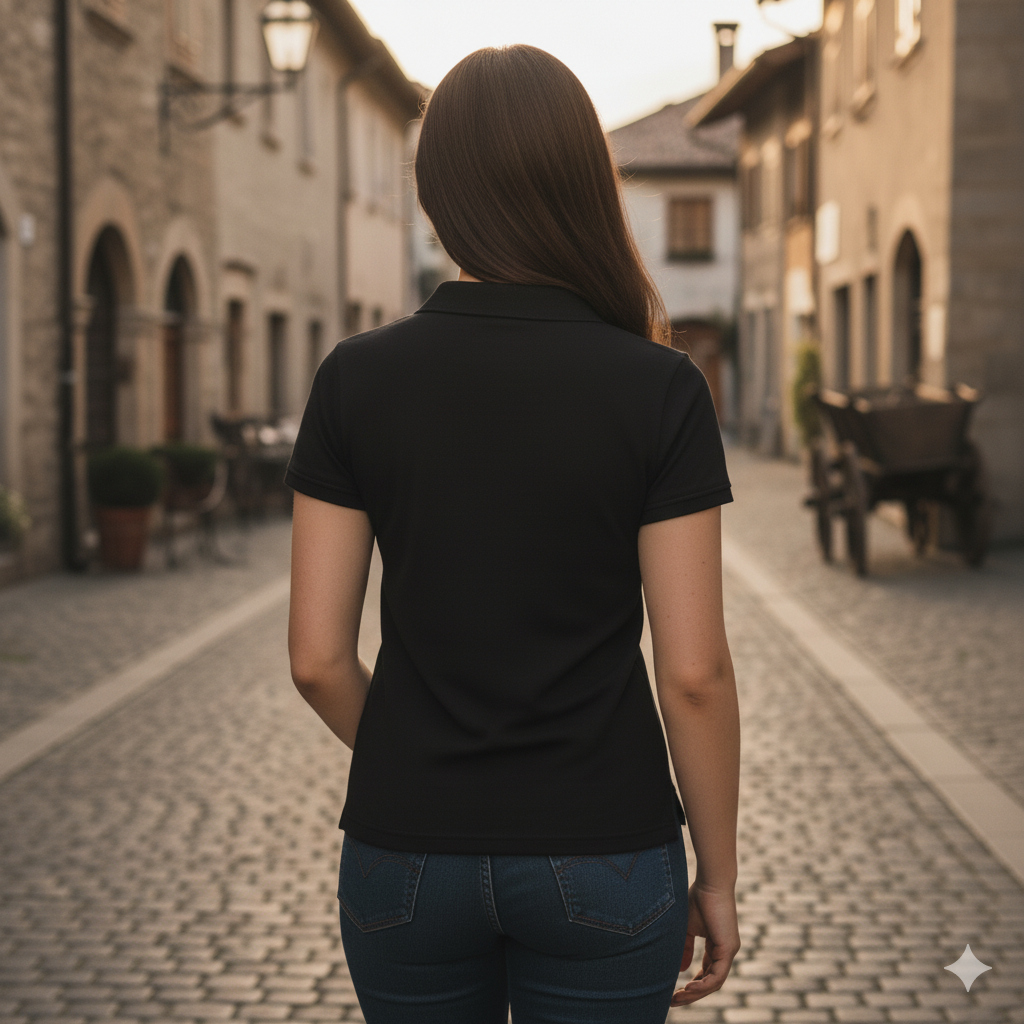 Black Premium Polo T-Shirt – Pure Cotton Comfort