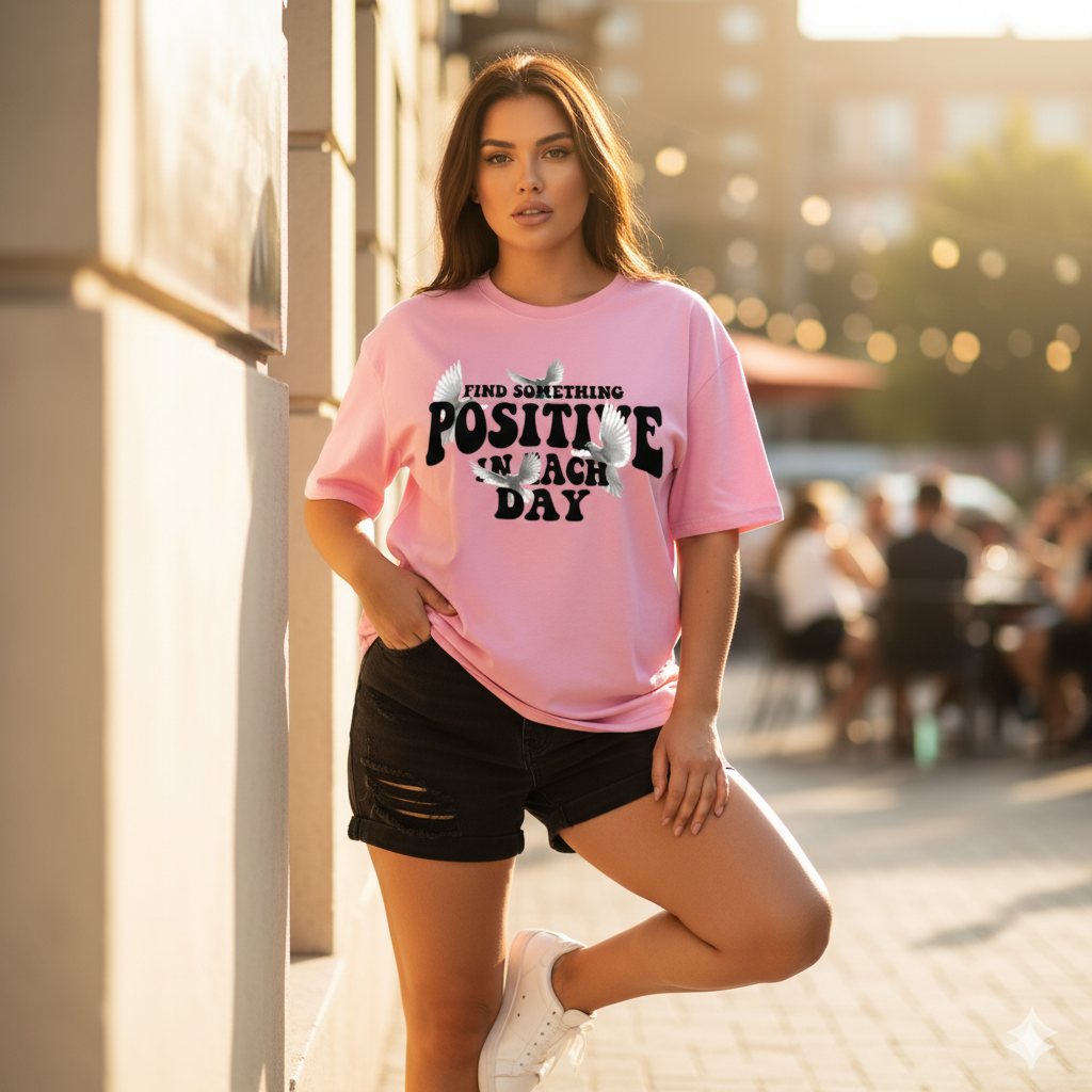 Find Something Positive Oversized T-Shirt 🌸