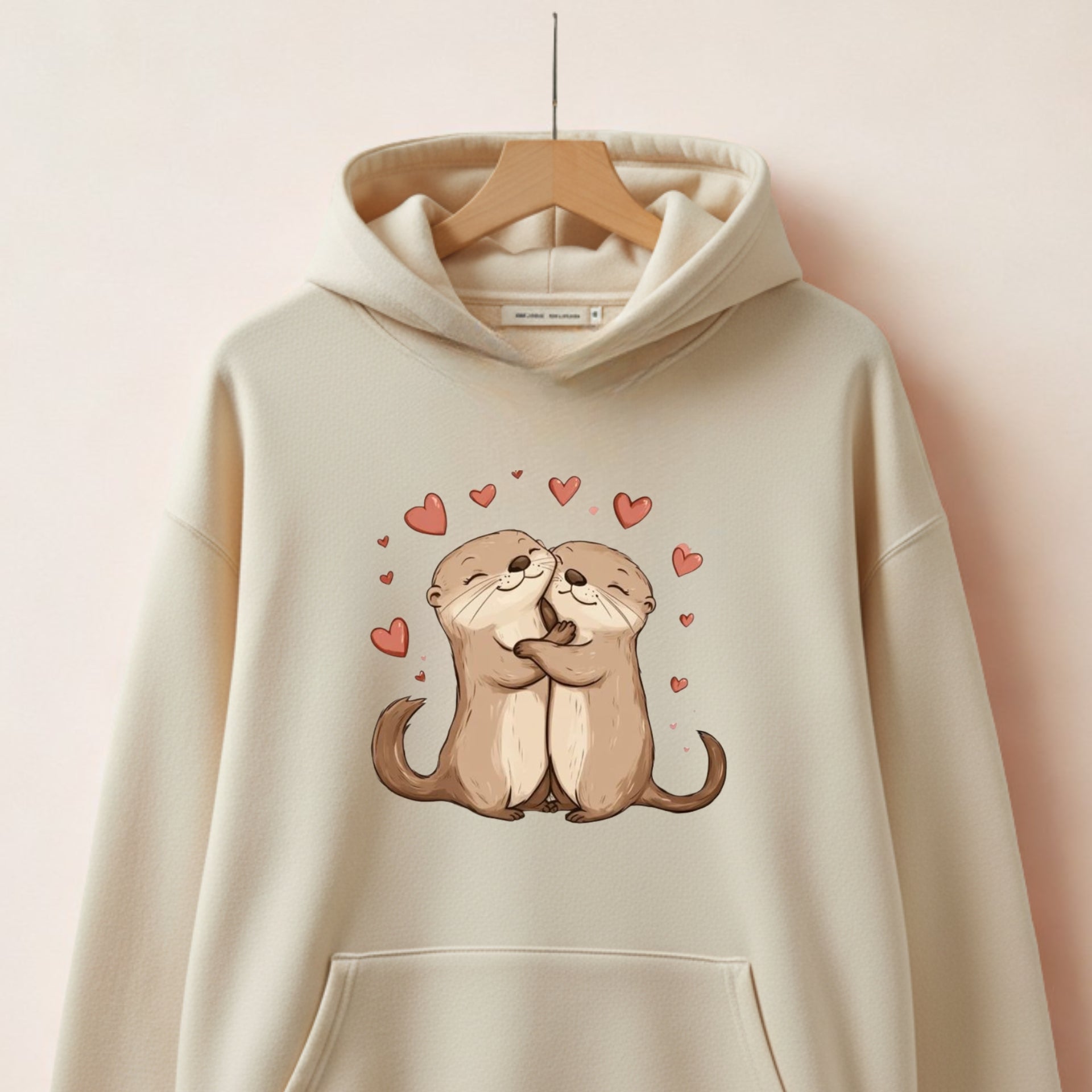 Otterly in Love Couple Hoodies