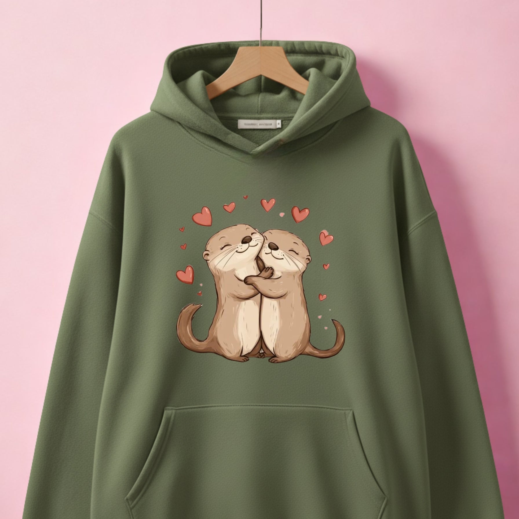 Otterly in Love Couple Hoodies