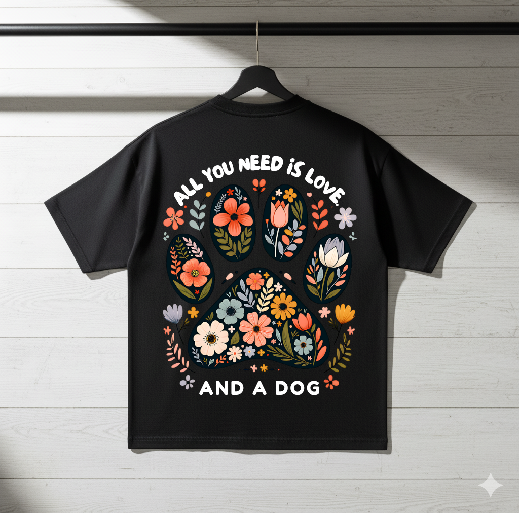All You Need Is Love & A Dog Oversized T-Shirt 🐾